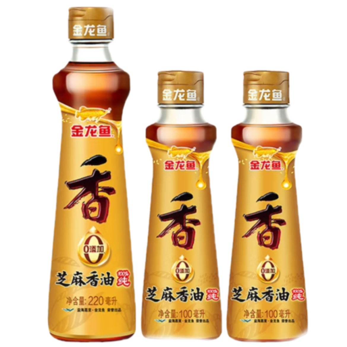 金龙鱼 芝麻香油 220ml+100ml*2瓶 100﹪纯芝麻 16.9元（需领券）