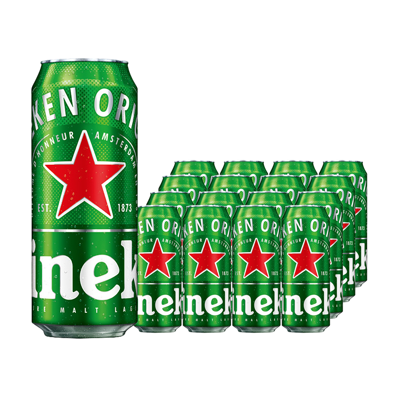 88VIP：Heineken 喜力 加量不加价 喜力经典拉罐啤酒500ml*20听整箱混合装 108.05元