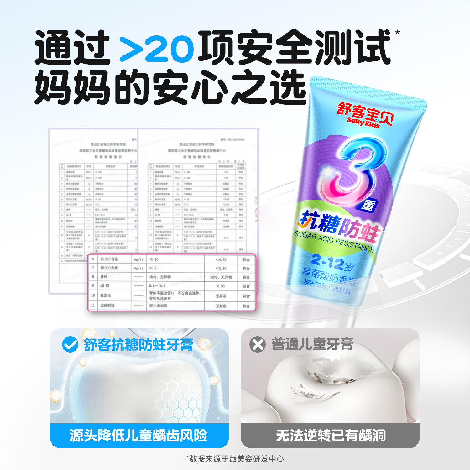 舒客 儿童抗糖防蛀护齿牙膏组合60g*2支 19.9元（需用券）