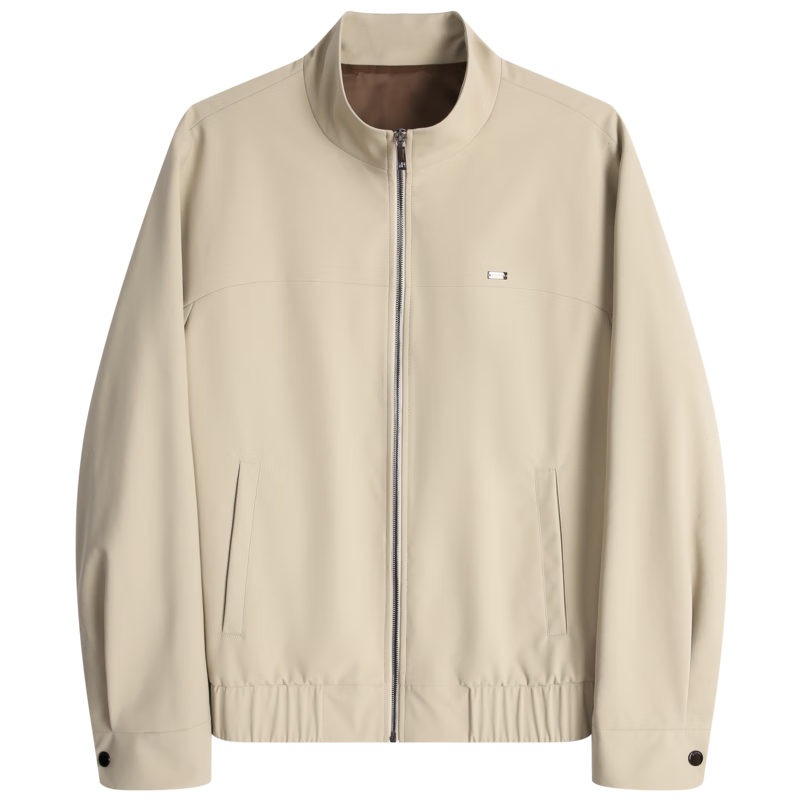 劲霸男装商务休闲纯色简约立领短版夹克|BKDT3247 杏色 185/2XL 199.55元(需领券)