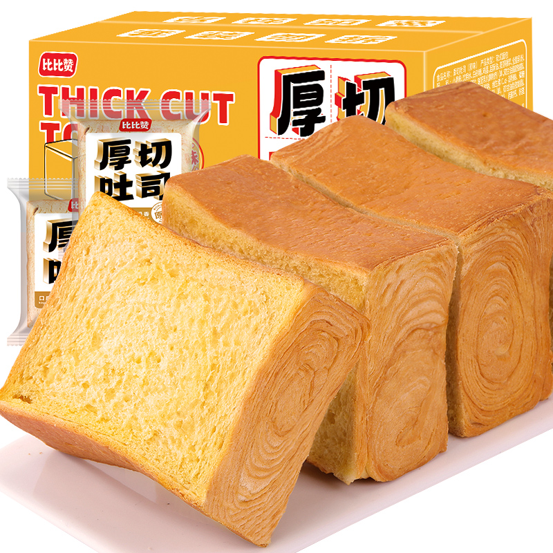 bi bi zan 比比赞 厚切吐司面包 375g 6.8元