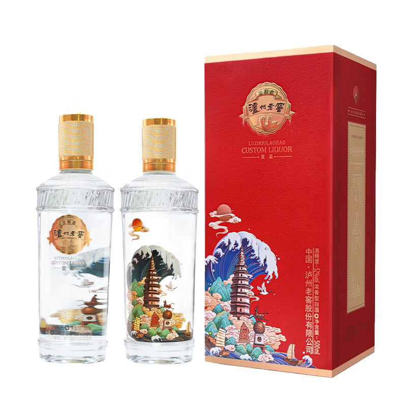 LUZHOULAOJIAO 泸州老窖 52度浓香型白酒 老窖赏品 500mL*2瓶 194.02元 （需用券）