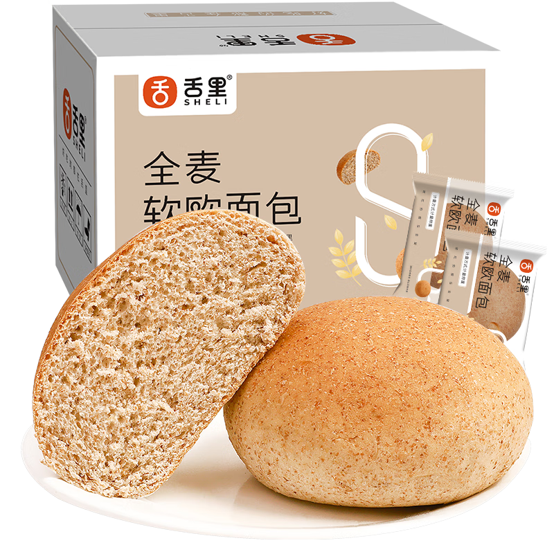 舌里 全麦面包欧包800g 15.9元（券后10.9，页面弹券减5）