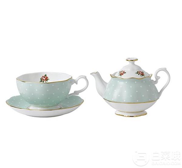 Royal Albert 皇家阿尔伯特 Polka 波尔卡系列 圆点玫瑰骨瓷茶壶3件套402.29元（天猫旗舰店1170元）