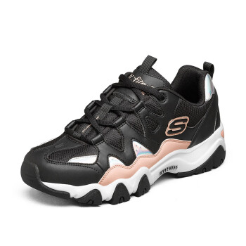 SKECHERS 斯凯奇 D'Lites 2.0 女子休闲运动鞋 66666312/BKPK 黑色/粉红色 35单码特价 