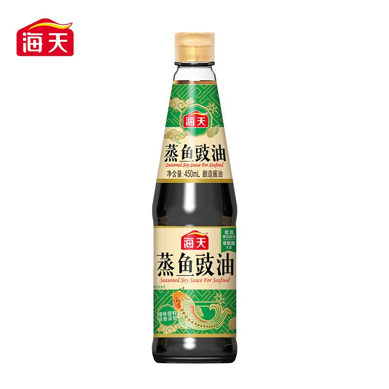 海天 蒸鱼豉油450ml/蒸鱼去腥清蒸海鲜白灼调味酿造酱油生抽家用 7.41元