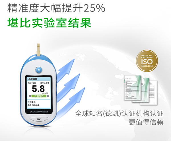 Johnson & Johnson 强生 稳捷智优血糖仪 （含50片试纸+50支30G低痛采血针+酒精棉片）院线推荐精准测糖！