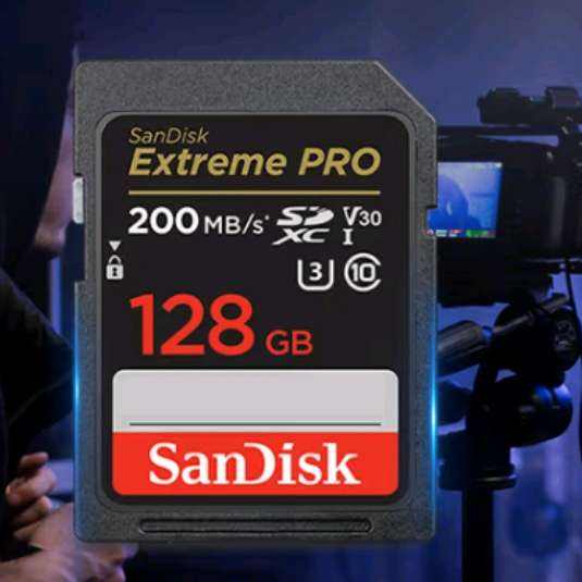 闪迪 SanDisk 128GB SD内存卡 4K V30 U3 C10 168.61元