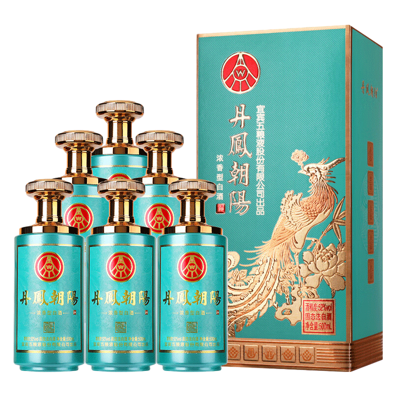 京东百亿补贴、plus会员:五粮液（WULIANGYE）股份出品丹凤朝阳 52度 500mL 6瓶 