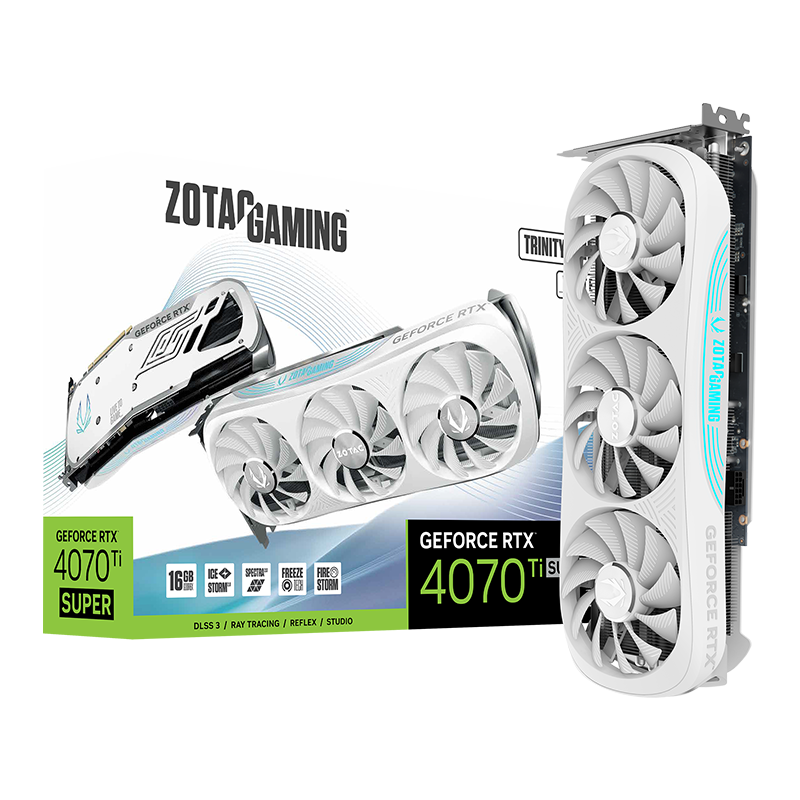 20点开始：ZOTAC 索泰 GeForce RTX 4070 Ti SUPER 16GB GDDR6X TRINITY OC 月白 独立显卡 5499