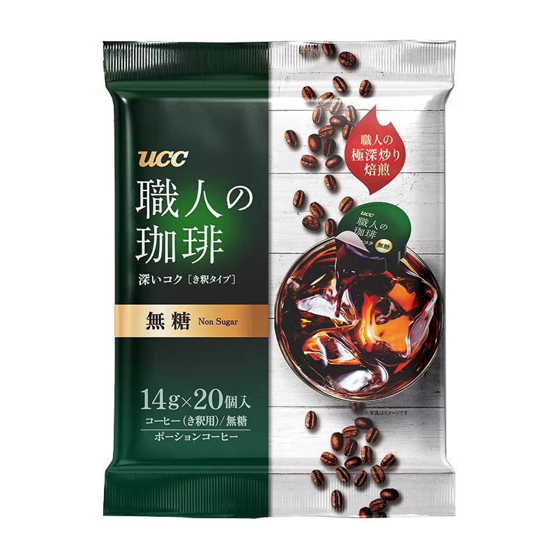 UCC 悠诗诗 无糖咖啡浓缩液 280g（14g*20个） 29.9元