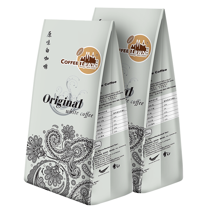 咖啡城 马来西亚原装进口咖啡 速溶咖啡 原味白咖啡375gx2袋 速溶咖啡粉 110.3