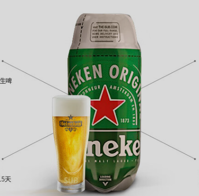 Heineken 喜力 THETORP生啤胶囊进口啤酒 2Lx1桶 42.02元