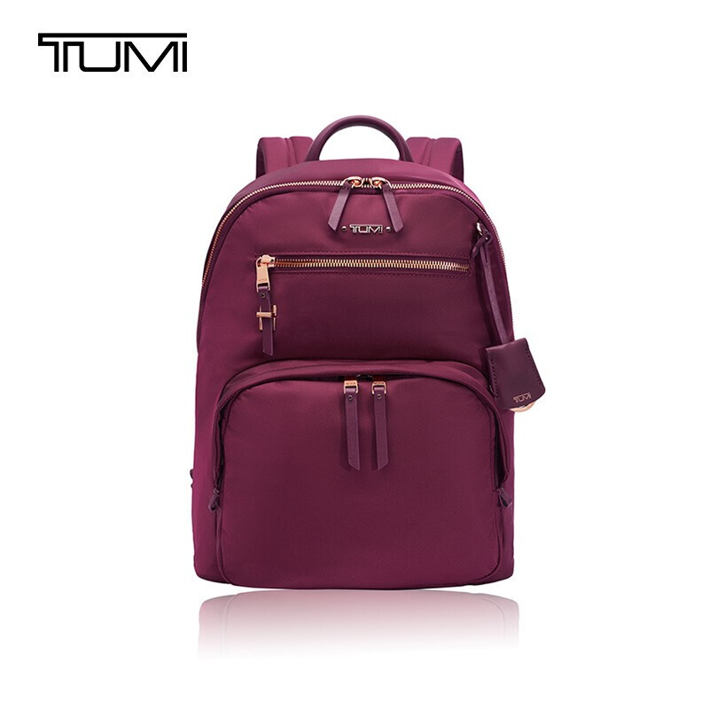 TUMI 途明 VOYAGEUR系列商务旅行高端时尚双肩包 0196369BER 莓红色 送礼物520情人