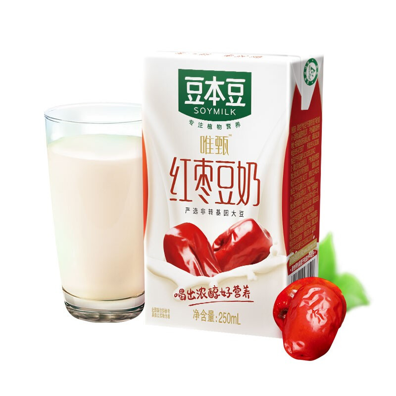 SOYMILK 豆本豆 唯甄红枣豆奶 250ml*16盒 25.9元