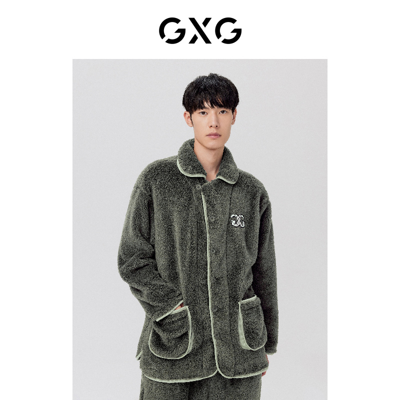 GXG 奥莱情侣睡衣套装北极绒加厚可外穿保暖家居服男冬 99元