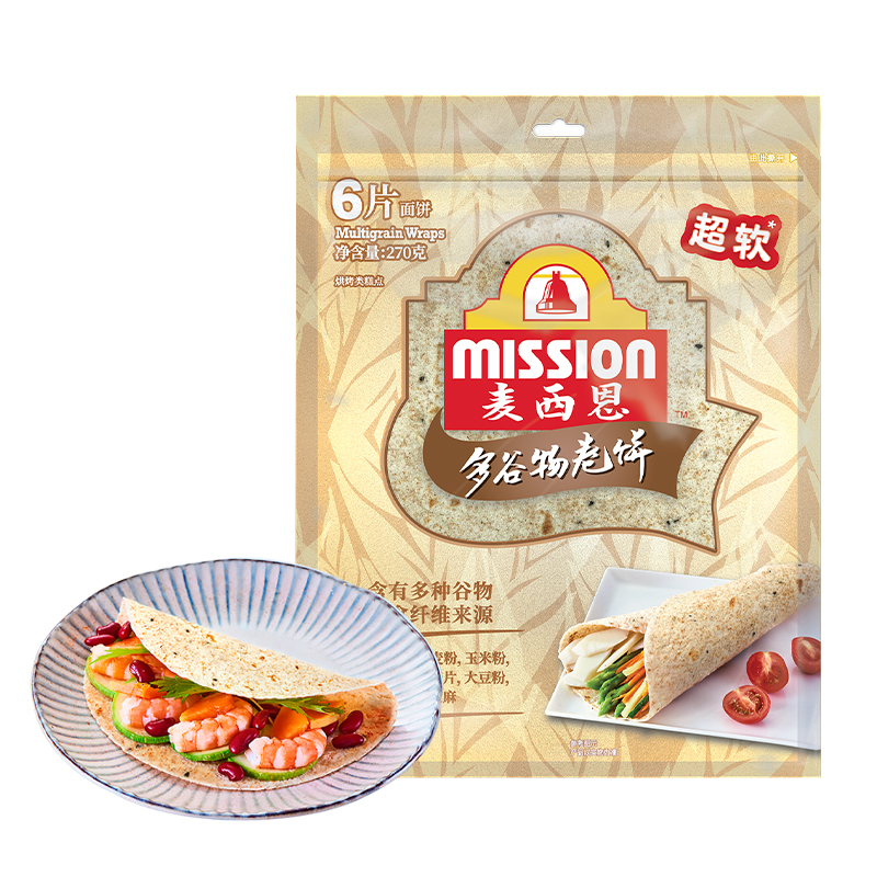 88VIP：麦西恩 Mission 麦西恩 多谷物卷饼 270g 6片 9.41元（需用券）