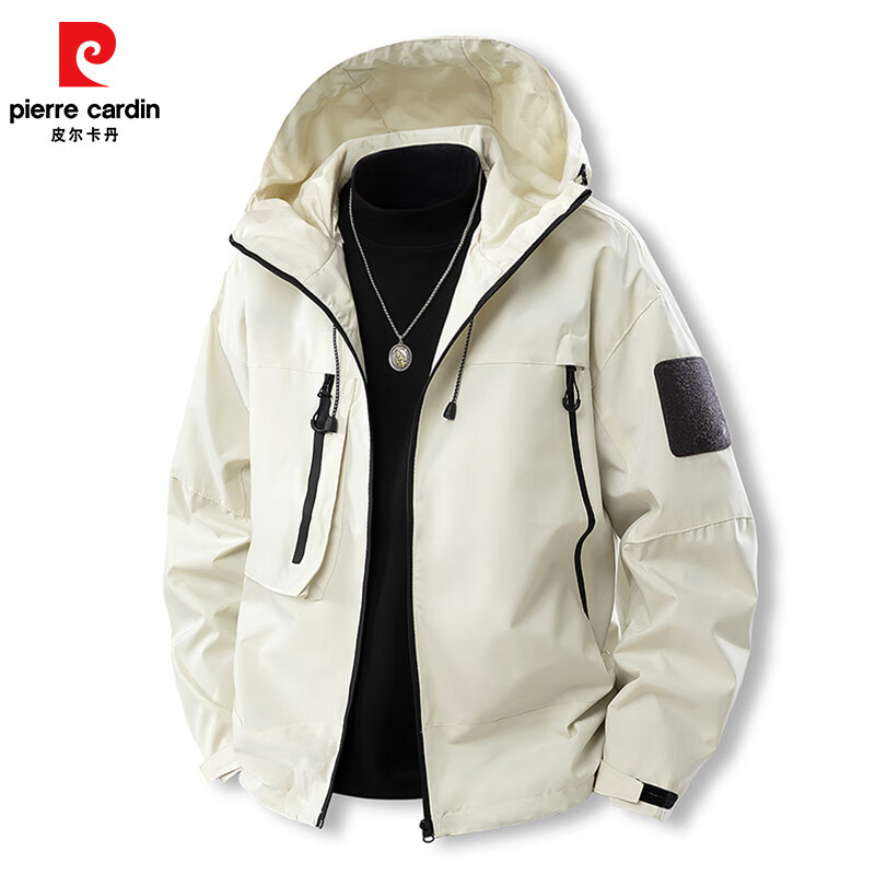 pierre cardin 皮尔·卡丹 男士连帽冲锋衣外套 QG-J91 79.9元（需用券）