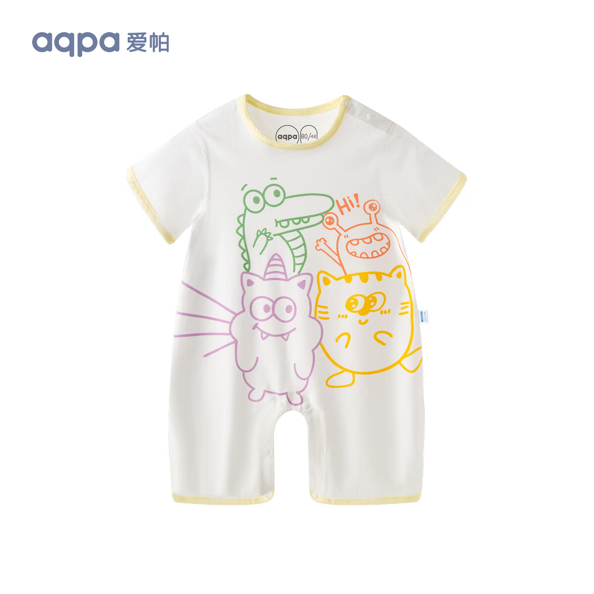 aqpa【135g新疆棉】婴儿纯棉连体衣 萌趣世界 80cm 42元