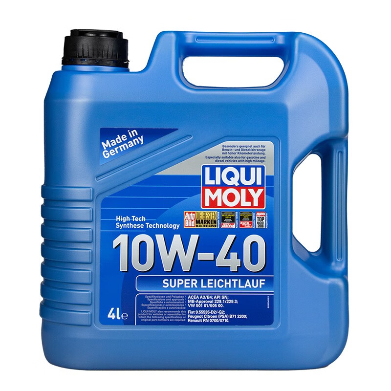 LIQUI MOLY 力魔 德国原装汽车润滑油超级雷神合成机油10W-40 9504 4L 198元包邮（
