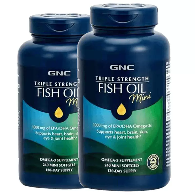 GNC 健安喜 三倍浓缩加强型鱼油软胶囊 240粒*1瓶 ￥397.1