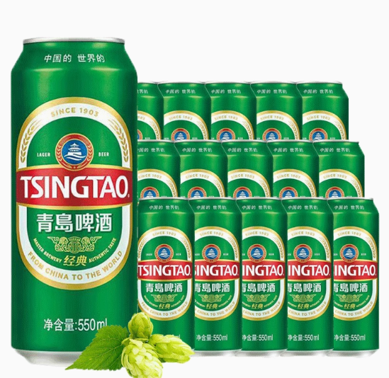 88VIP！TSINGTAO 青岛啤酒 经典10度啤酒550ml*15听 ￥56.05