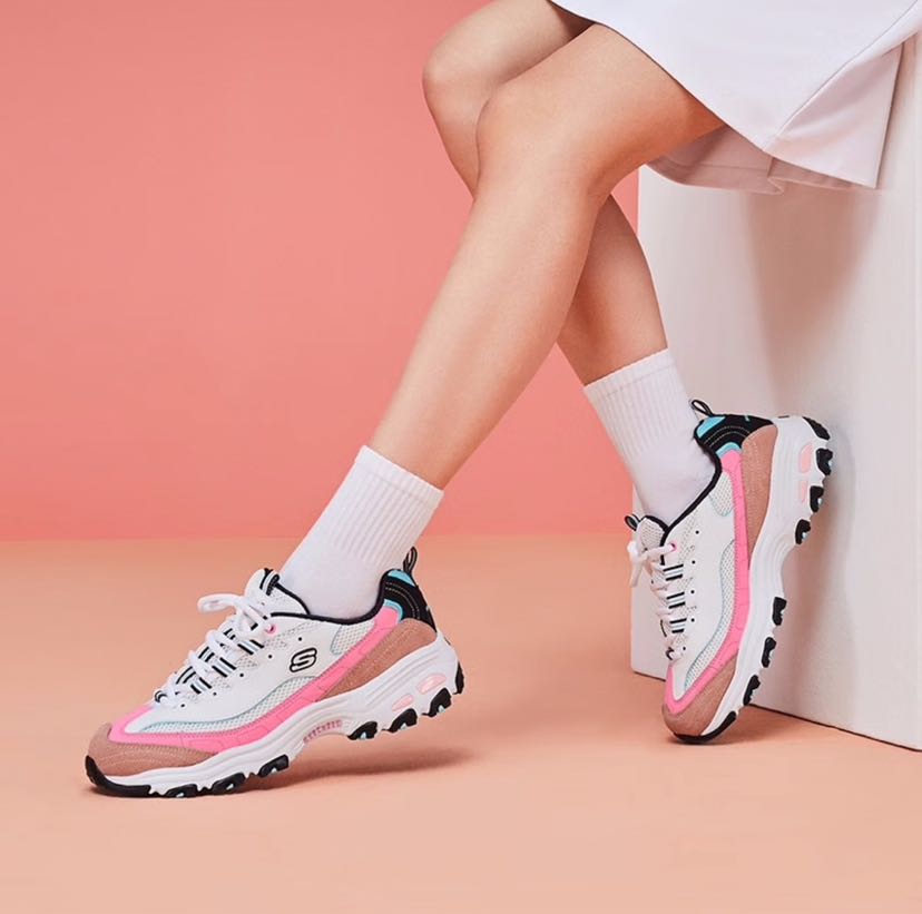 SKECHERS 斯凯奇 D'LITES系列 女子休闲运动鞋 13146/WPKB 白色/粉色/蓝色 36 169元（
