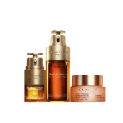 PLUS会员：CLARINS 娇韵诗 双萃75ml眼霜20ml晚霜50ml双萃30ml+精华水50ml+颈霜15ml+晚