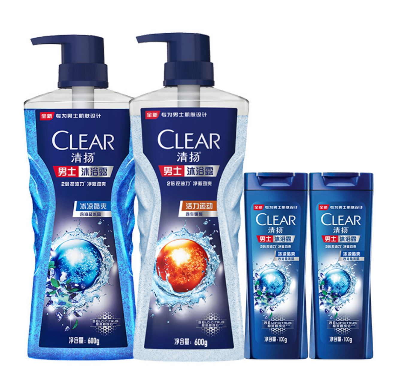 CLEAR 清扬 男士沐浴露套装活力运动600g+100g冰凉酷爽600g+100g 49.25元（需买3件