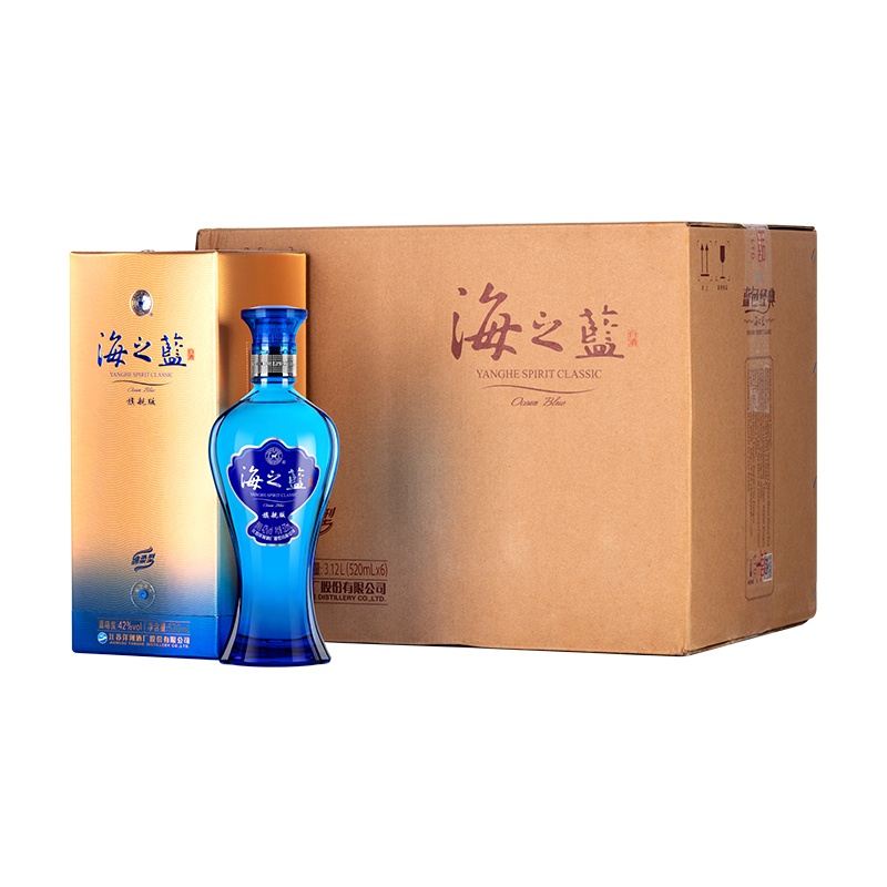 YANGHE 洋河 海之蓝 蓝色经典 旗舰版 42%vol 浓香型白酒 520ml*6瓶 870元