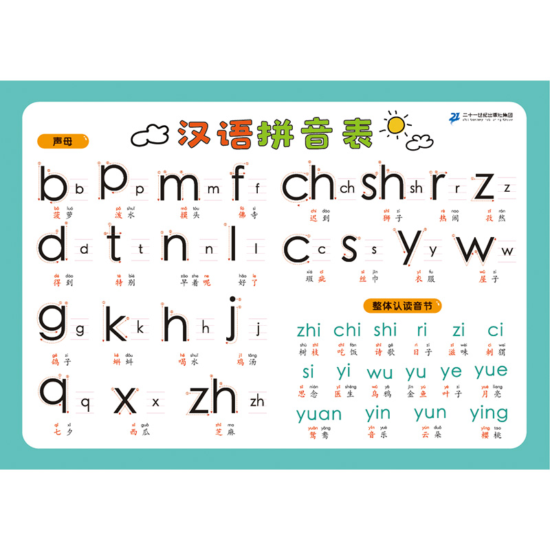 小学生速记表幼儿启蒙卡片·汉语拼音表童书节儿童节 2.4元