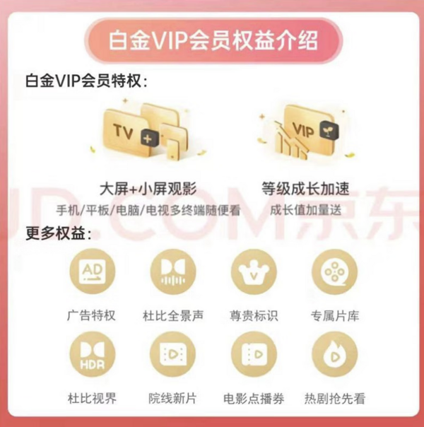 白金VIP会员年卡 12个月 支持电视端