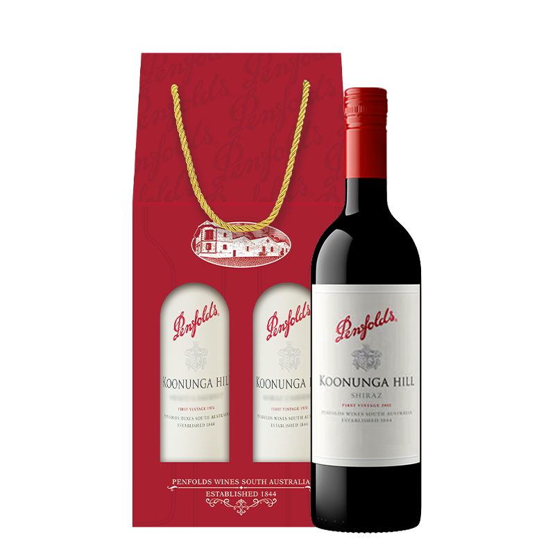 Plus会员:奔富 Penfolds 蔻/寇兰山设拉子红葡萄酒 750ml*2瓶双支礼盒装螺旋盖 +