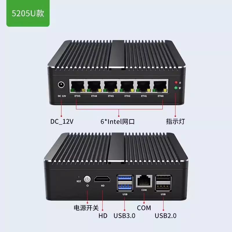 倍控 J4125四网工控机2.5G 双串口6USB嵌入式小主机软路由控制器Linux centos爱快 