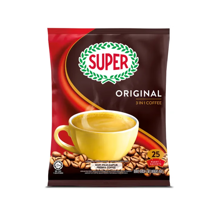 超级（SUPER）马来西亚进口原味三合一速溶咖啡18g*25条 22.91元（需领券）