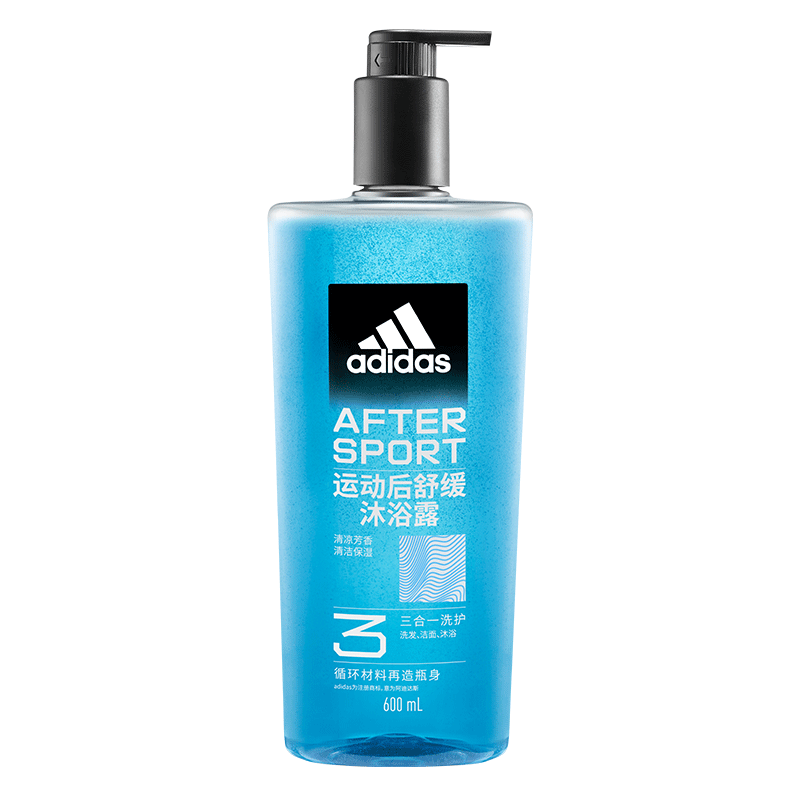 adidas 阿迪达斯 男士沐浴露洗发水洗面奶三效合一 600ml 29.91元（需领券）