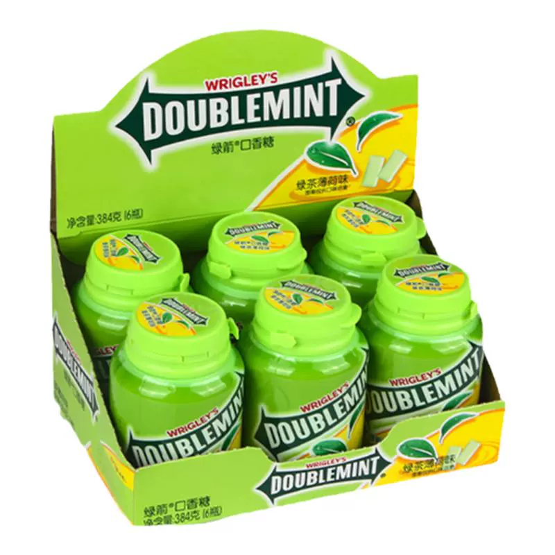 DOUBLEMINT 绿箭 口香糖原味薄荷40粒瓶装 ￥11.9