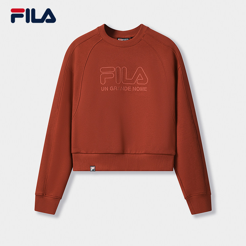 FILA 官方女子套头卫衣2025冬新款时尚休闲舒适针织长袖上衣 459元