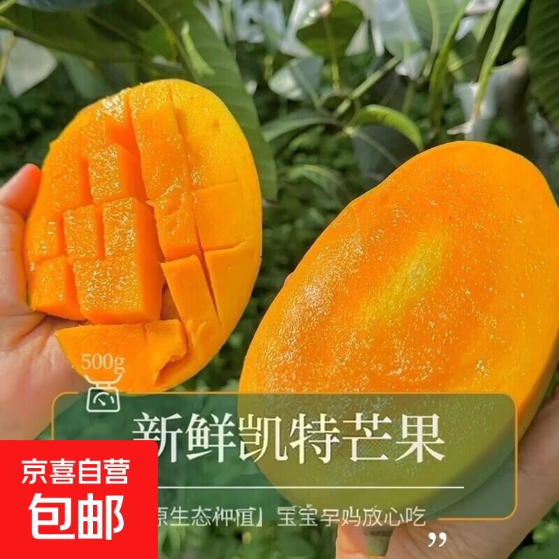 攀枝花 凯特芒 青黄皮 四川甜心芒生熟两吃大芒果当季芒新鲜水果 带箱6斤