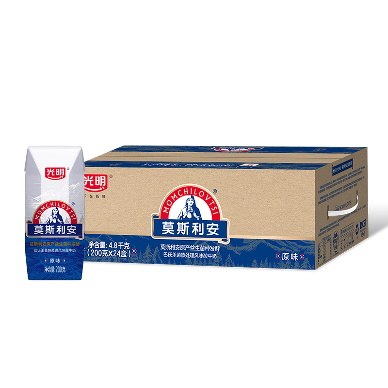 需凑单：光明 莫斯利安 常温原味酸奶 200g*24盒 40.41元包邮