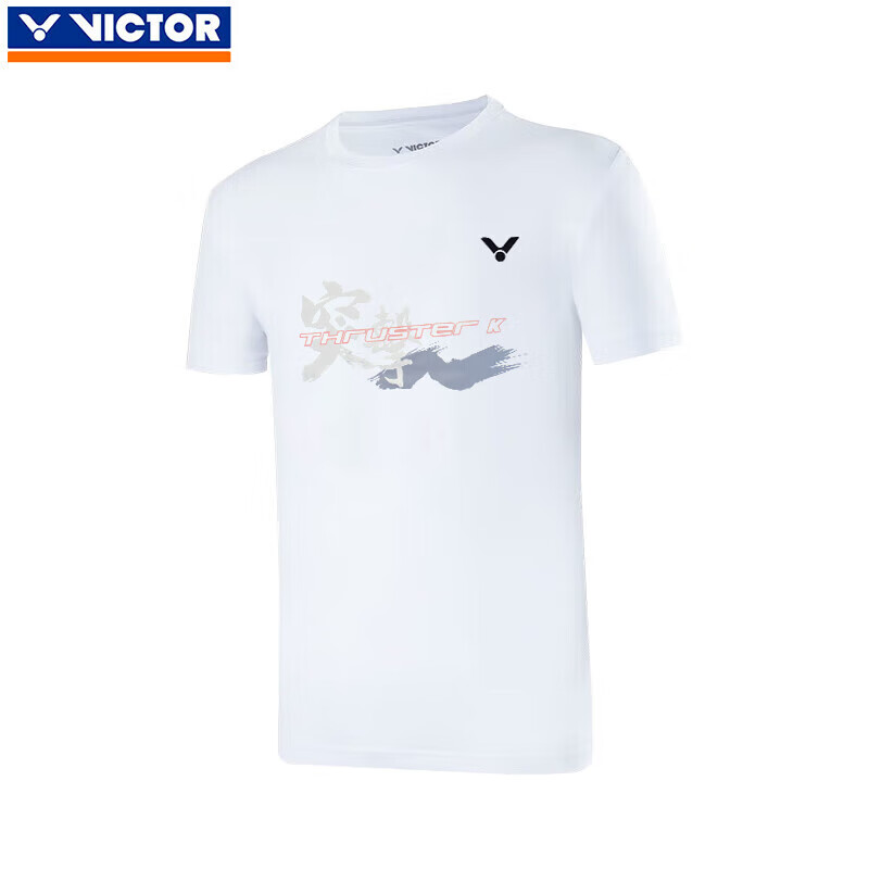 VICTOR 威克多 胜利羽毛球服短袖T-39005A白色 透气款 M ￥53.1