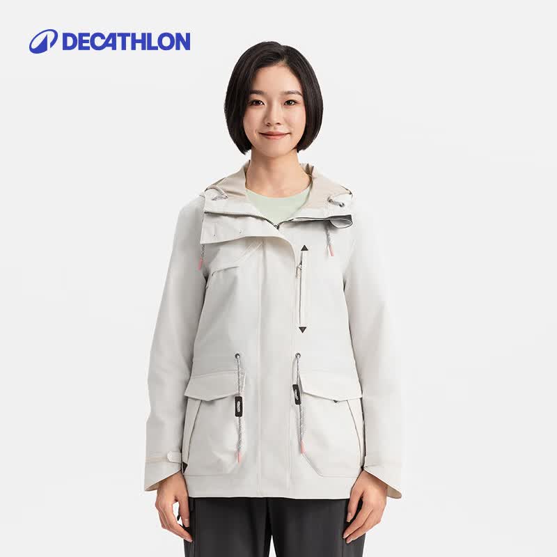 迪卡侬 防风防水 女士冲锋衣 珍珠米色 M 251.91元（需用券）