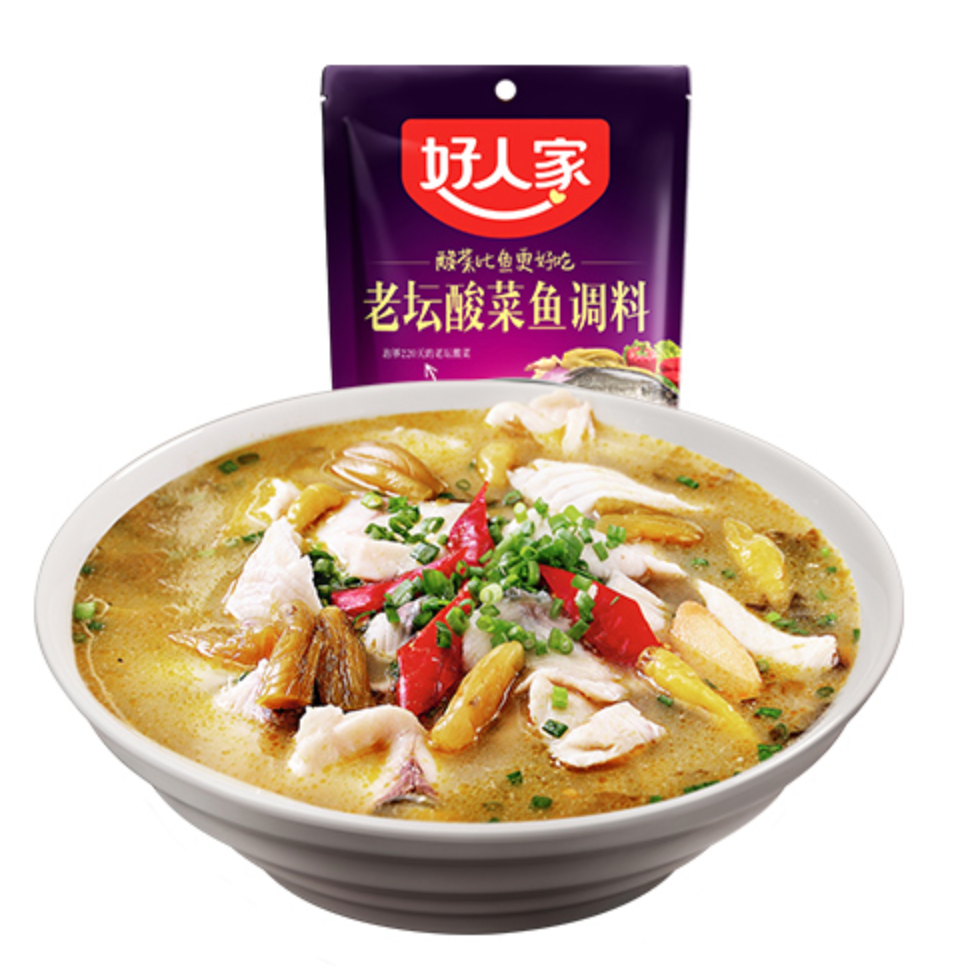 TEWAY FOOD 好人家 老坛酸菜鱼调料 390g 14.9元