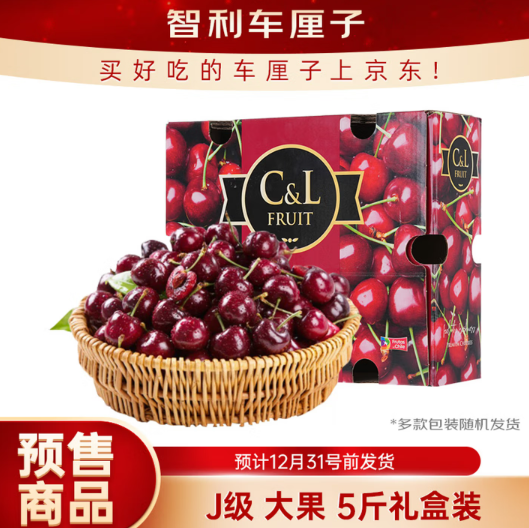 移动端、京东百亿补贴：京觅 京鲜生 智利进口Santina车厘子J级 5斤礼盒装 果