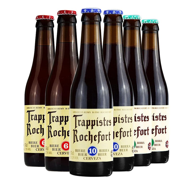 PLUS会员：Trappistes Rochefort 罗斯福 6号/8号/10号组合 修道院啤酒 6瓶比利时原