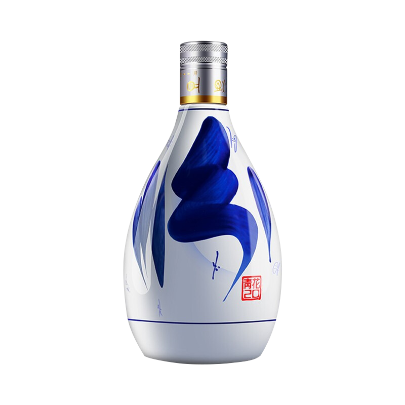 PLUS会员：汾酒 青花20 清香型高度白酒 53度375ml 单瓶装 返后277.55元（287.58元+