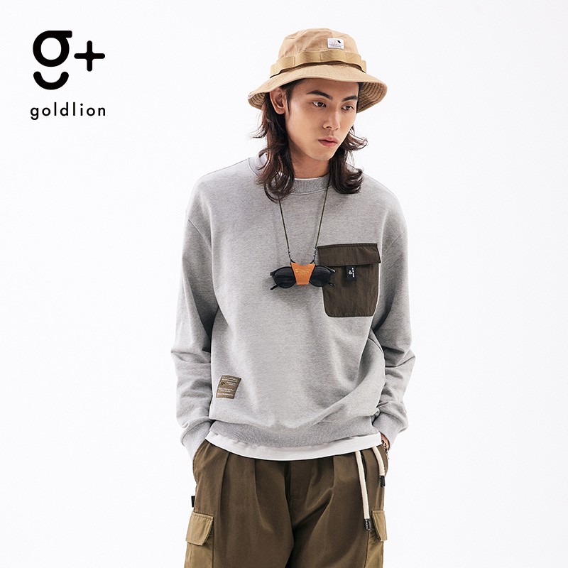 goldlion 金利来 g+ 男士春秋圆领卫衣 38-浅灰 L 98元（需用券）