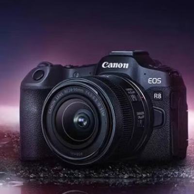 20点开始：Canon 佳能 EOS R8 全画幅 微单相机 黑色 单机身 9599元