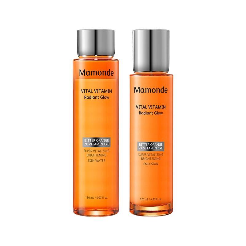 Mamonde 梦妆 苦橙维他命鲜活水乳护肤套装保湿舒缓去角质紧致控油乳液正品 