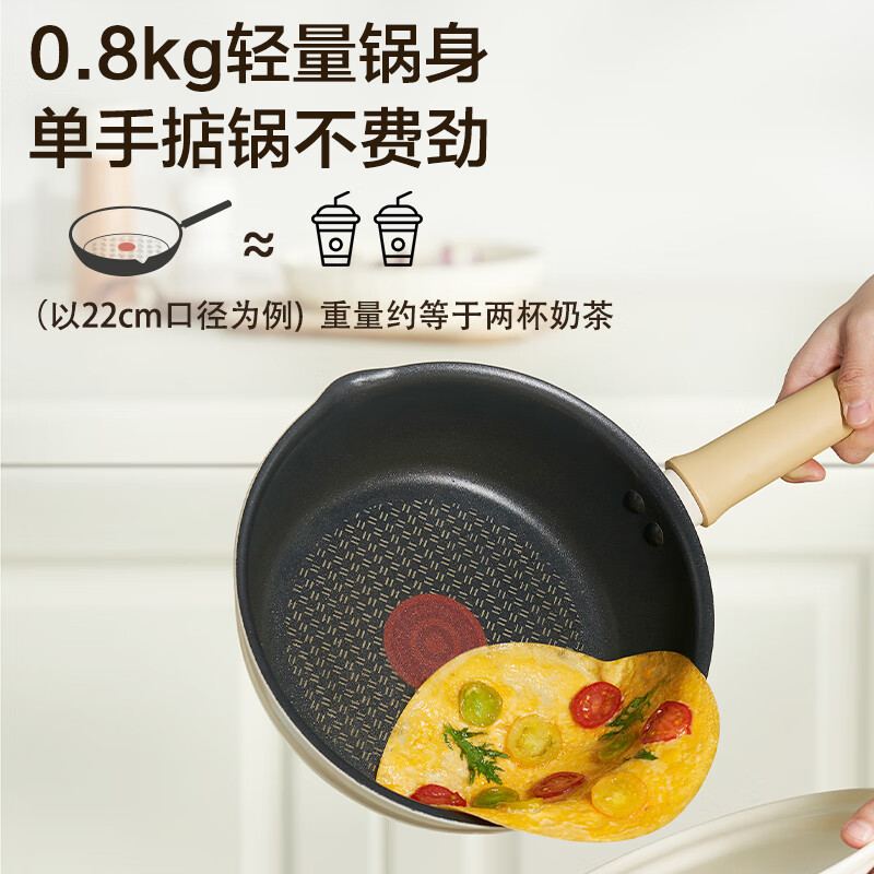 88VIP：SUPOR 苏泊尔 EJ22QLP02 铝合金不粘煎锅 22cm 可可奶挞色 151.05元（需用券